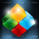 Colourful Transparent Cubes Design